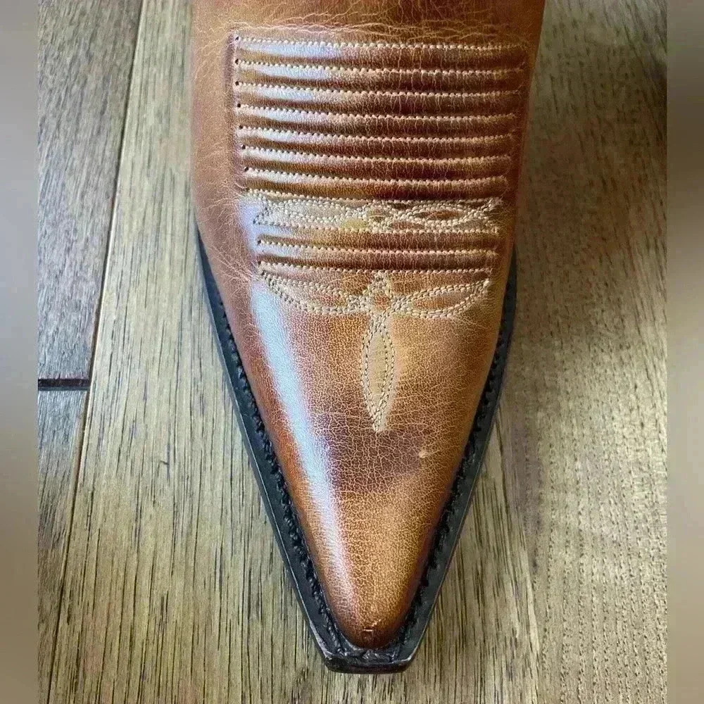 Charlie 1 Horse Handrcrafted‎ Leather Cowboy Boots Sz 6.5 Cowgirl Boho Western - Picture 4 of 13